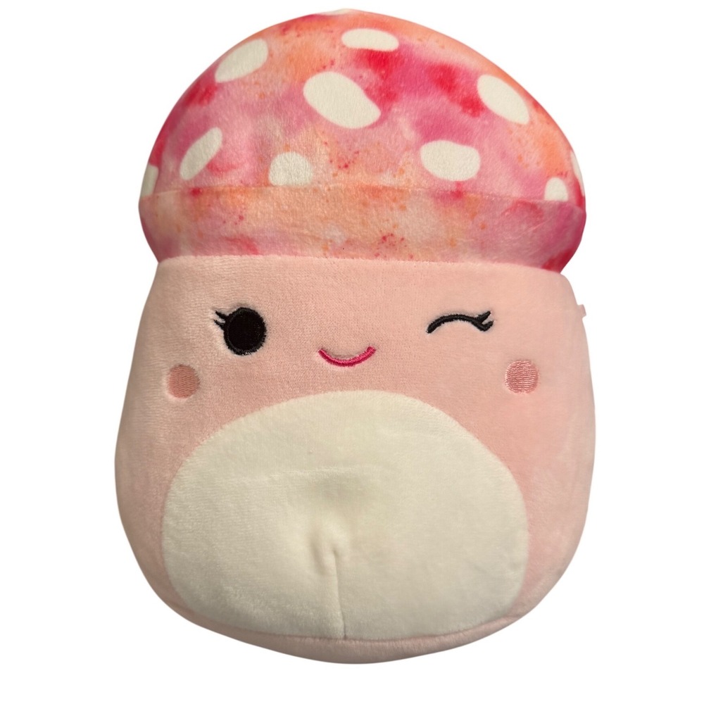 Squishmallows Rachel the‎ Pink Mushroom Winking 8 inch Plush Toy Tie Dye Cap